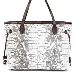 NIB Freebird Mara White Croc Leather Tote